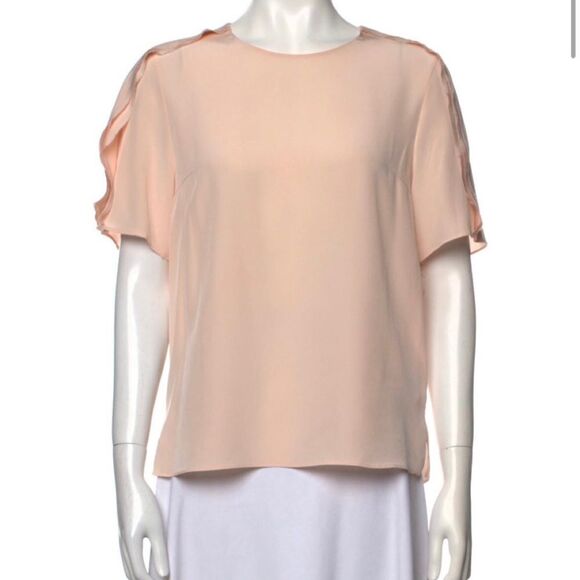 3.1 Phillip Lim Womens Short Sleeve Scoop Neck Blouse Size 8 100% Silk. - Picture 1 of 6